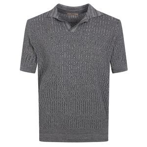 Nuur Men Short Sleeved Polo Neck Mouline T-Shirt